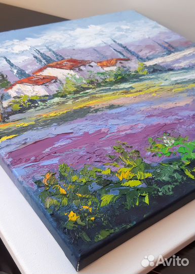 Картина Пейзаж прованса, мастихин, масло, холст