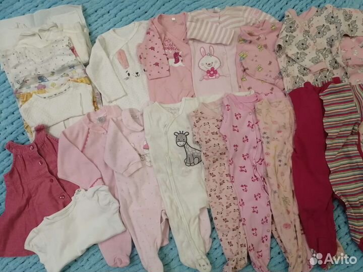 Пакет одежды на девочку от 0 до 9 месяцев
