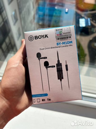 Двойной Петличный микрофон петличка boya BY-M1DM