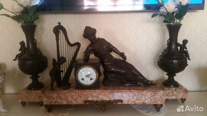 Часы каминные и касолеты Франция середина XIX века