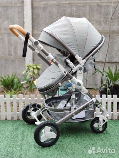 Коляска Luxmom 580w 3в1 (серая)