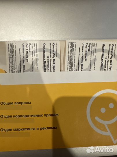 Концерт Сурганова и Оркестр, 18.11.2023, 2 билета