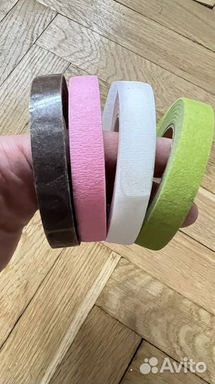 Бумага гофрированная, Италия+ Тэйп лента 4 цвета