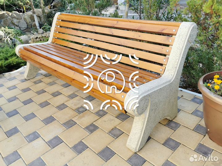 Лавочка из бетона Классик у производства