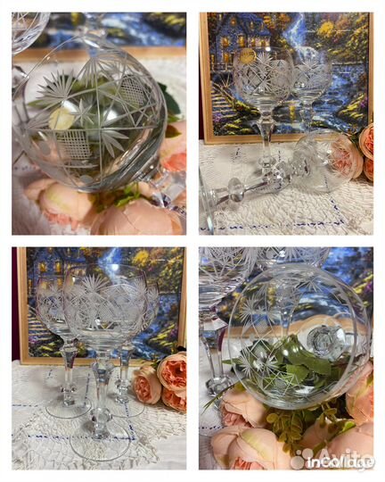 Винтажные фужеры времен СССР 6 шт