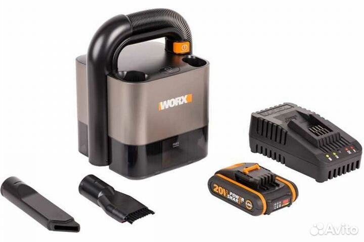 Аккумуляторный пылесос worx 20В, 2Ач х1