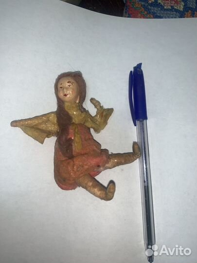 Елочная ватная игрушка девочка