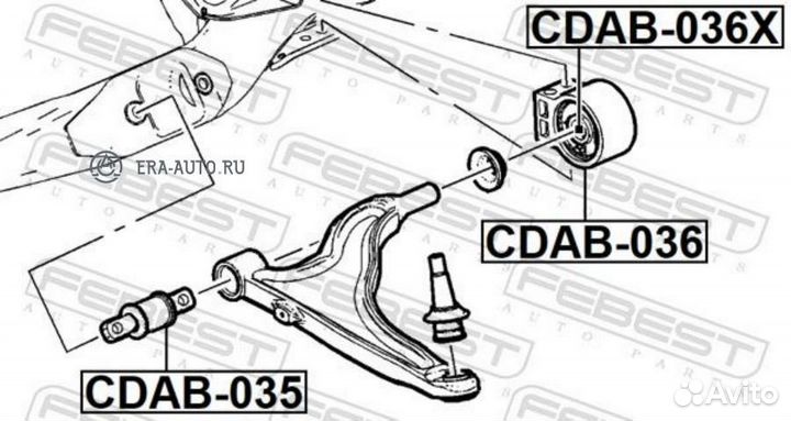 Febest cdab-036 Сайлентблок задний переднего нижне
