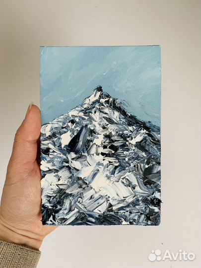 Картина маслом на холсте горы Домбай пейзажи