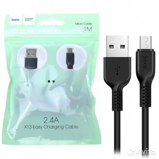 Кабель hoco microusb X13 Easy 2А, 1 м, черный
