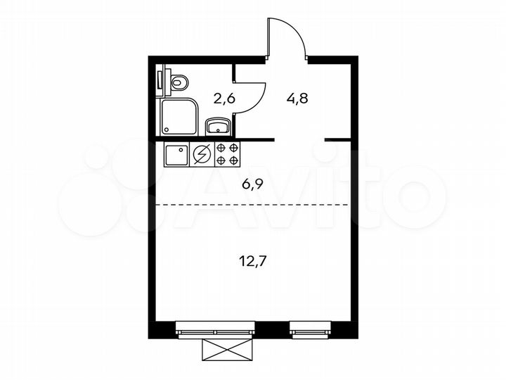 Квартира-студия, 26,8 м², 18/25 эт.