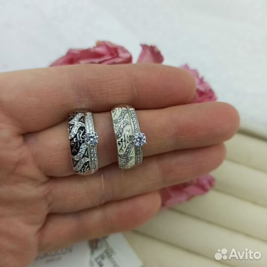 Кольцо серебро эмаль 20 р-р