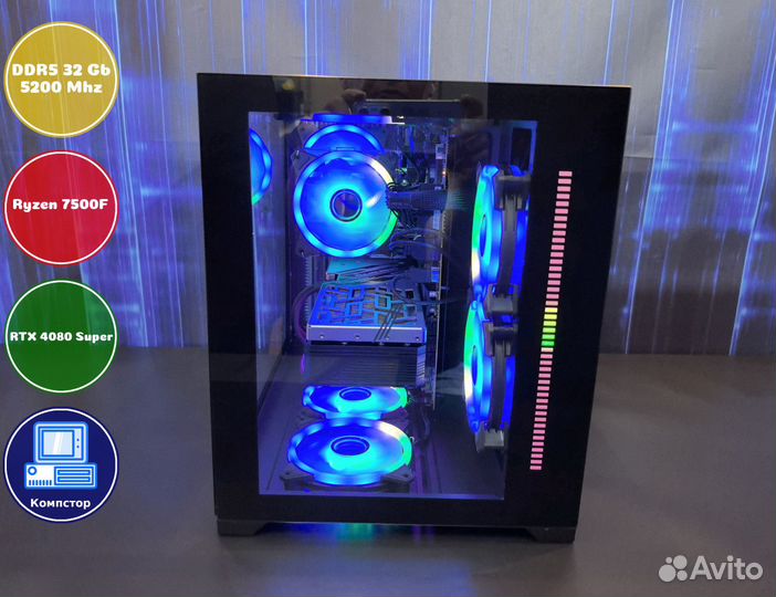 Мощный игровой пк AMD7500F-RTX4080SUP-32DDR5-UZR8536