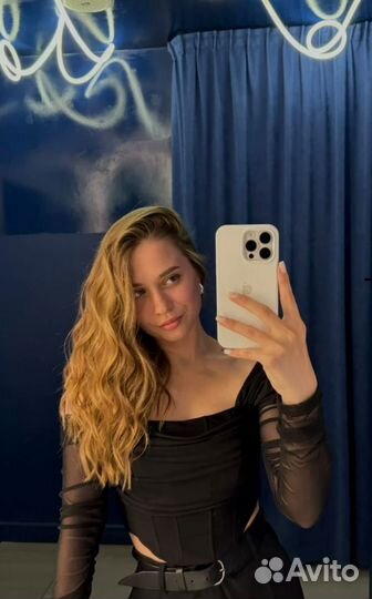 Корсетный топ с длинным рукавом