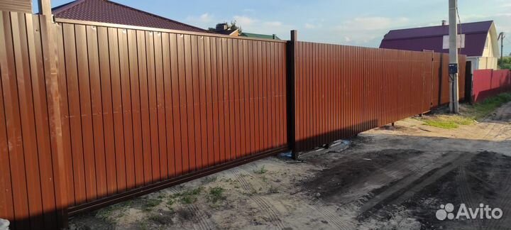 Бюджетный забор 20 м с воротами - под ключ