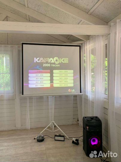 Аренда проектора и экрана 180х180. Аренда звука