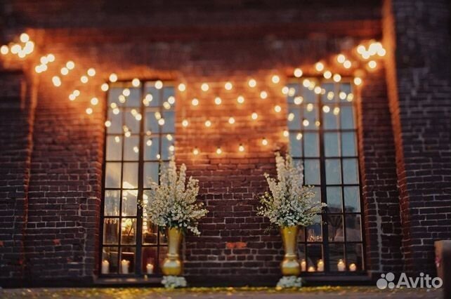 Аренда лампочек гирлянды на свадьбу праздник декор