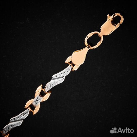 Браслет из красного золота с алмазной гранью и род
