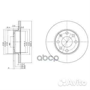 Диск торм. пер.236x12.6 6 отв. bg2148 Delphi