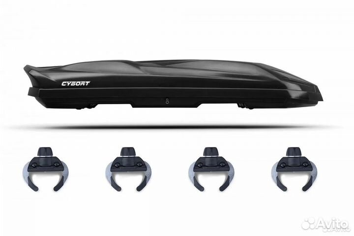 Автобокс cybort F1, 206*80*33, 410л черный глянец