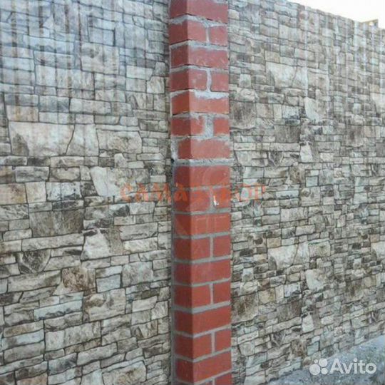 Забор из профнастила под кирпич в Октябрьске