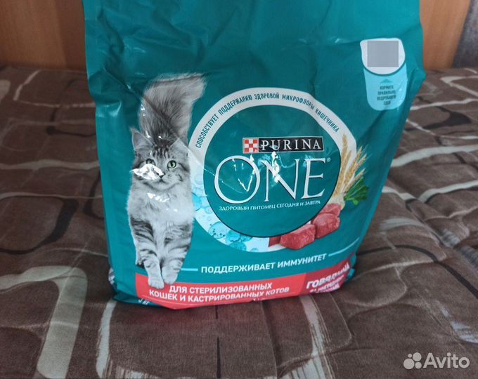 Корм для кошек purina one 3 кг говядина