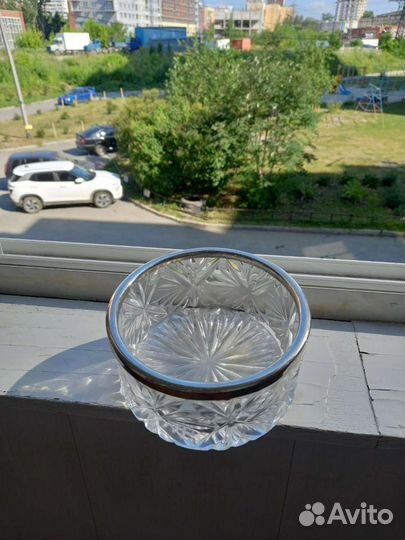 Хрустальная ваза, d - 13 см