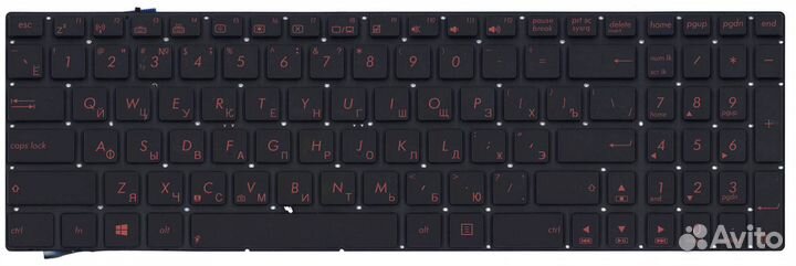 Клавиатура asus N76VM с красной подсветкой, OEM