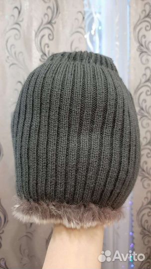 Норковая шапка вязанная