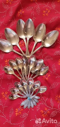 Мельхиоровые ложки-столовыеайные и кофейные