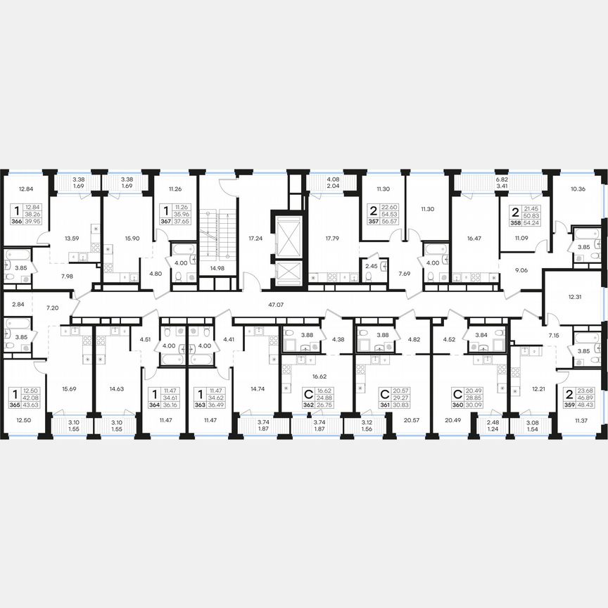 1-к. квартира, 43,6 м², 4/15 эт.