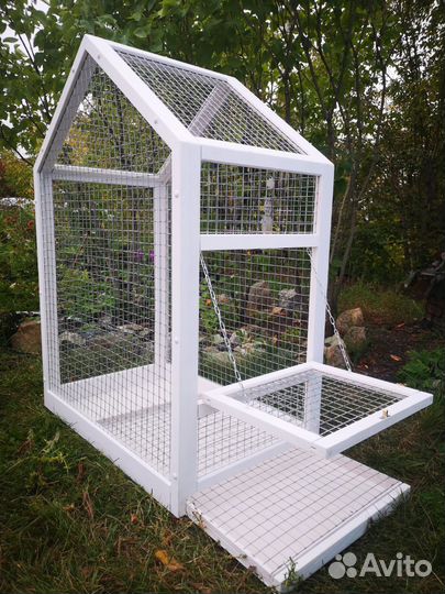 Клетка из натурального дерева для птиц (экзотическ