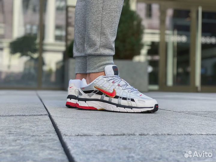 Кроссовки Nike P-6000 Metallic Silver Red мужские