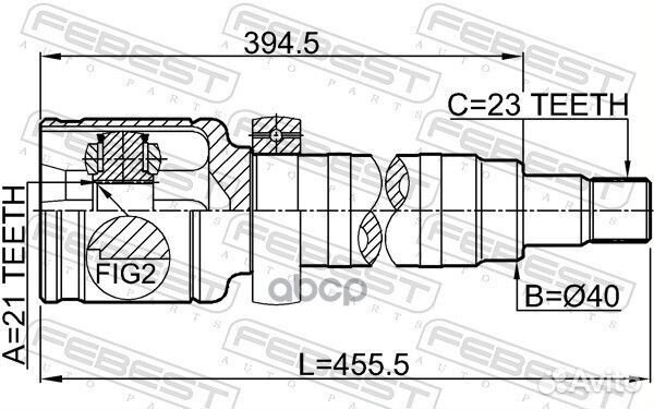 ШРУС внутренний правый 21X40X23 ford fusion 01