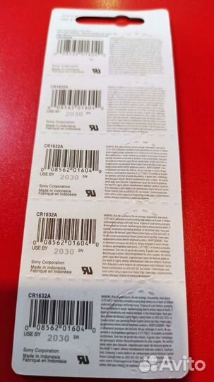 Батарейка Sony cr1632 cr1616 3v
