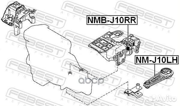 Опора кпп nissan qashqai J10 06- nmbj10rr Febest