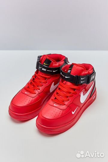 Кроссовки мужские Nike Air Force 1 Mid RedBlack