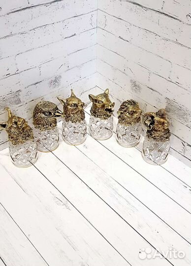 Стопки перевертыши в кейсе, хрусталь