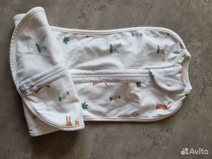 Пеленка кокон новая и шапочка