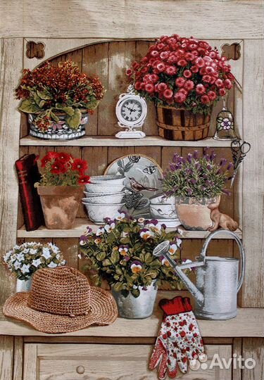 Большие гобелены с натюрмортами, буфетами, цветами