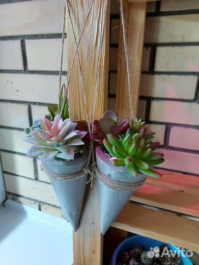 Бетонные кашпо лофт