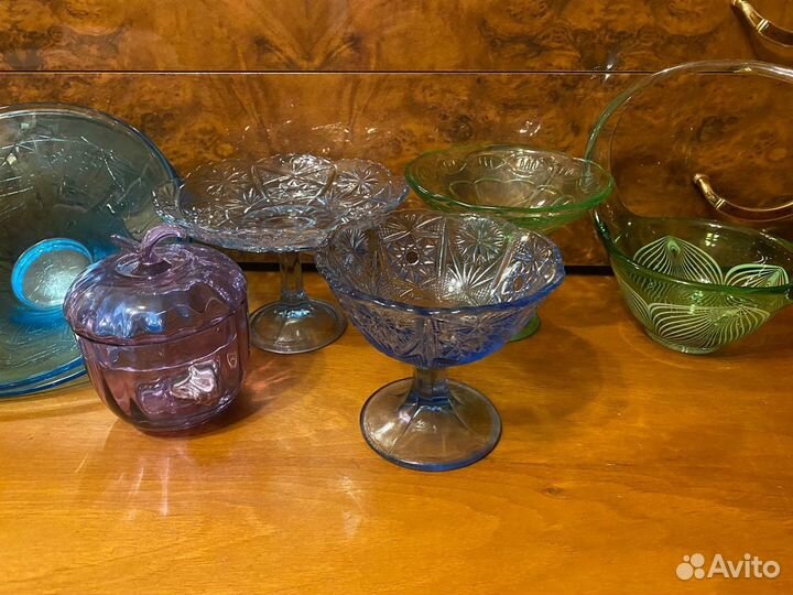 Вазы на ножке и салатники завода Неман