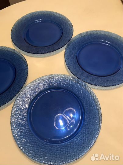 Блюда кобальтовое стекло винтаж 60х г