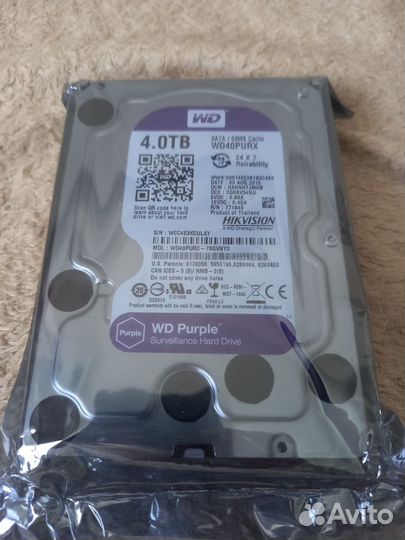 Жёсткий диск WD Purple 4 тб WD40purx