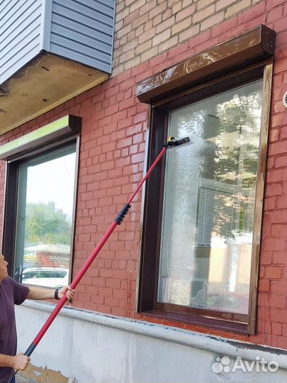 Профессиональная мойка фасадов, окон, остекления