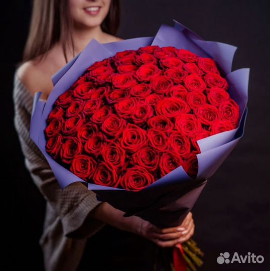 Букет цветов из красных роз 25 39 101 шт доставка