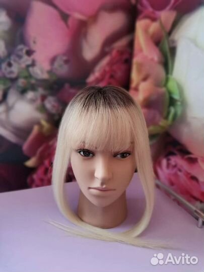 Накладка челка из натуральных волос