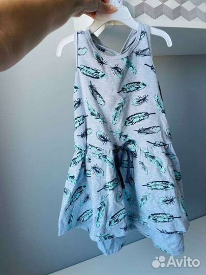 Новое платье-туника серое спинка-борцовка 7 лет