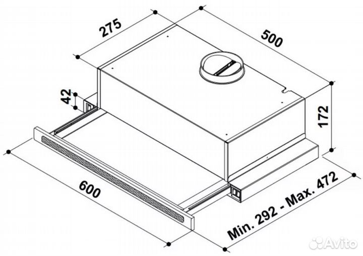 Встраиваемая вытяжка Korting KHP 6637 GNX (серебри