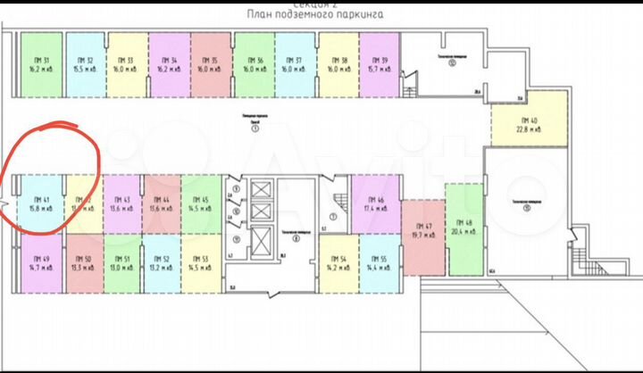 Машиноместо, 16 м²